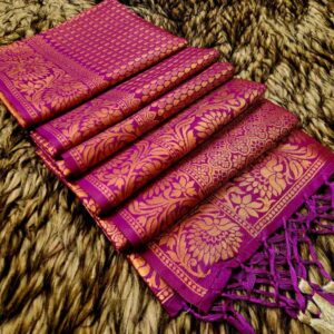 অরিজিনাল ইন্ডিয়ান গাদোয়াল সিল্ক কাতান শাড়ী
