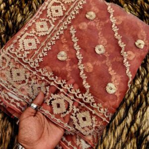 পিওর মাস্লিন অরগ্যাঞ্জা টিস্যু জামদানী শাড়ি