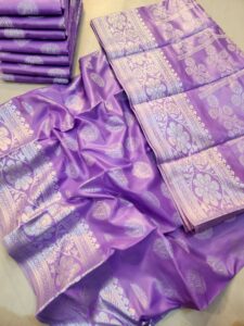 লাইট কালার সিল্ক কাতান শাড়ি