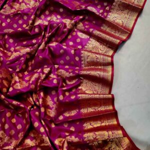 সিল্ক বেনারসি ফুল বডি জরি সুতার হেভি কাতান শাড়ি