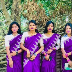 সফ্টসিল্ক টেম্পল তিশা পাইর ধুপিয়ান শাড়ি