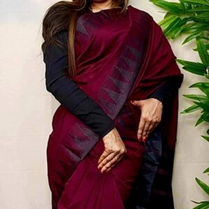 সফ্টসিল্ক টেম্পল পাইর ধুপিয়ান শাড়ি
