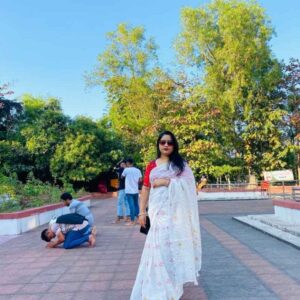ভাইরাল হাফসিল্ক ব্লক/আফসান প্রিন্ট শাড়ি