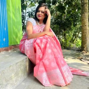 লাইট কালার সিল্ক কাতান শাড়ি