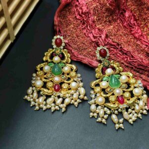 দুবাই গোল্ড প্লেটেড মিনাকারি কানের দুল